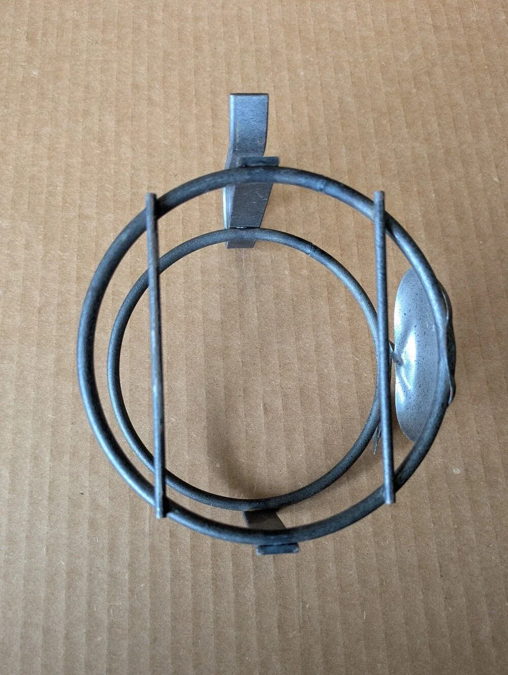 Candle or Plant Stand Metal Hook for Display Apple Design Speckled Gray